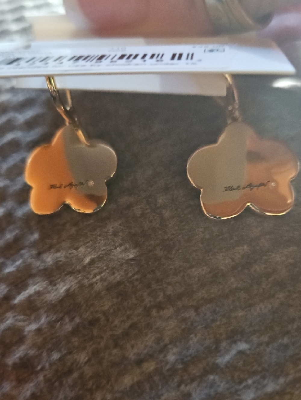 Karl Lagerfeld Gold Orchid And Crystal Drop Earrings - Picture 6 of 9